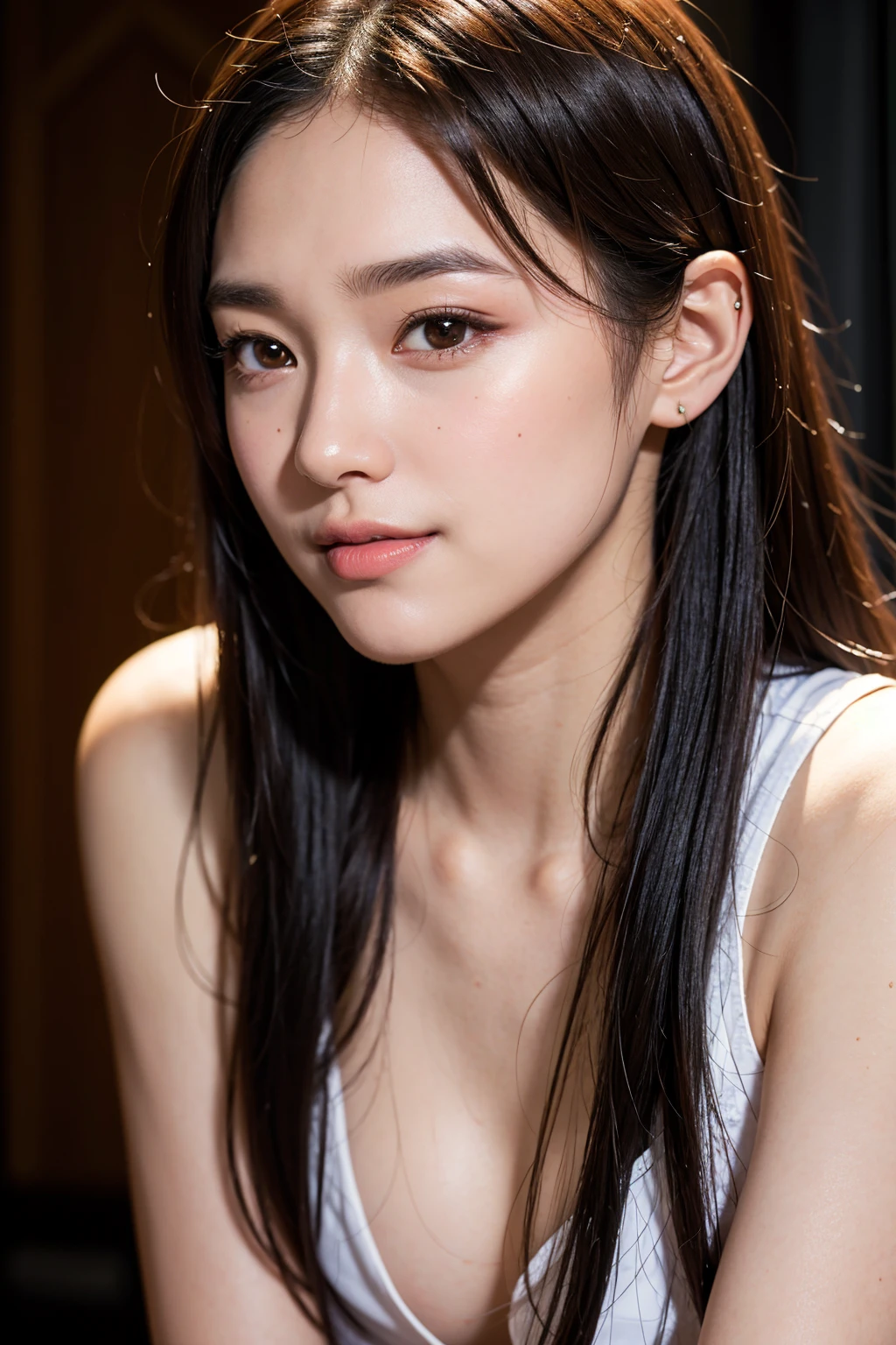 (Sillamäe:1.5), close up, masterpiece, best quality, raw photo, photorealistic, face, incredibly absurdres, hyper realistic photo of a beautiful girl (Thai Mix), seductive smile, cute, long hair, depth of field, highres, ultra-detailed, finely detail, extremely detailed, extremely detailed eyes and face, sharp pupils, realistic pupils, sharp focus, cinematic lighting,