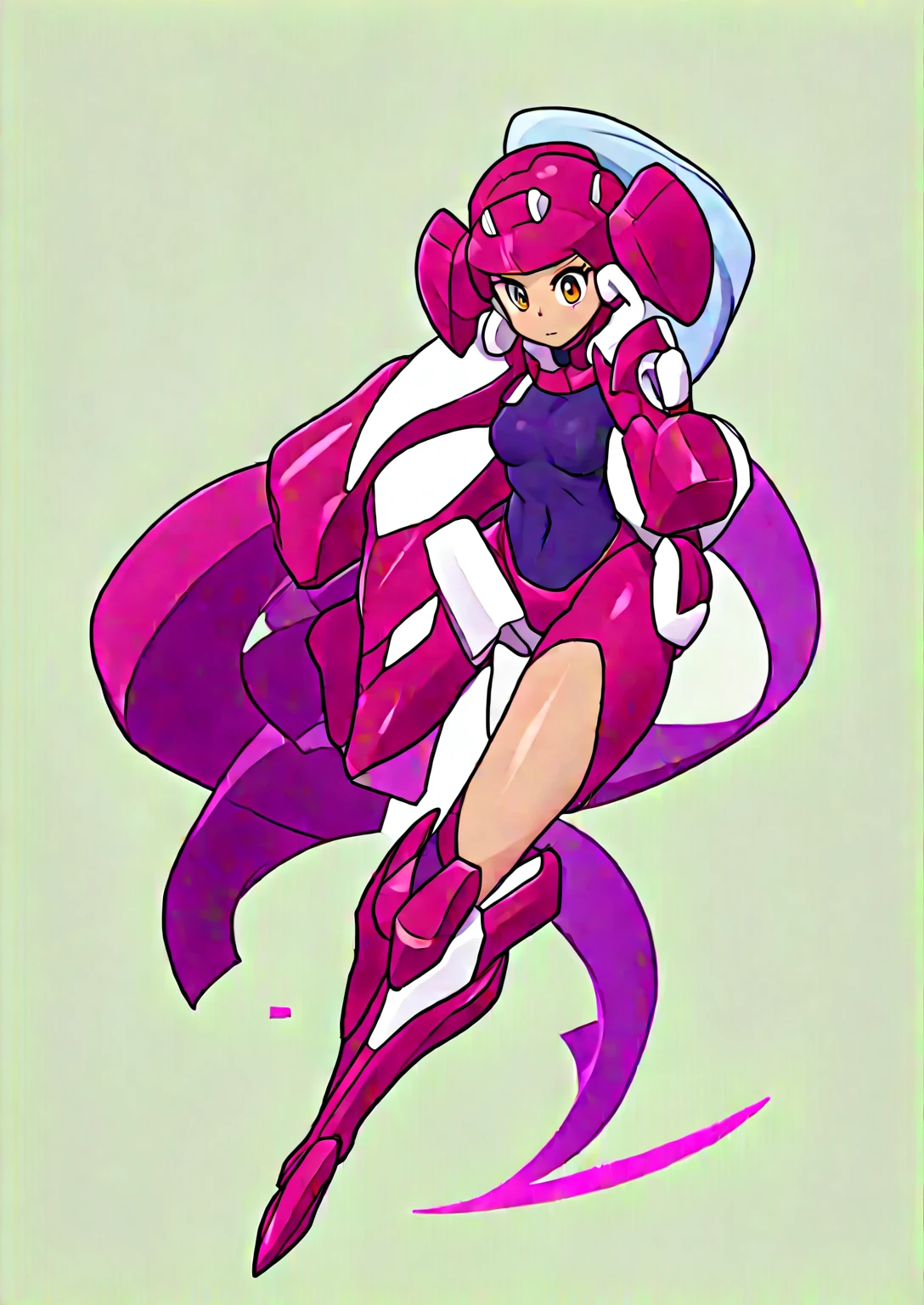 <lora:yuuri(GOD)_2023_10_23_step_001_fin:1>\yuuri(GOD)\,1girl, gloves, blue eyes, cape,facial mark, forehead mark, red hair, short sleeves, red cape, smile, standing, 1990s (style), puffy sleeves, white gloves, bare legs, long hair, pointy ears, retro artstyle, pink hair, shoes, short hair , Good quality