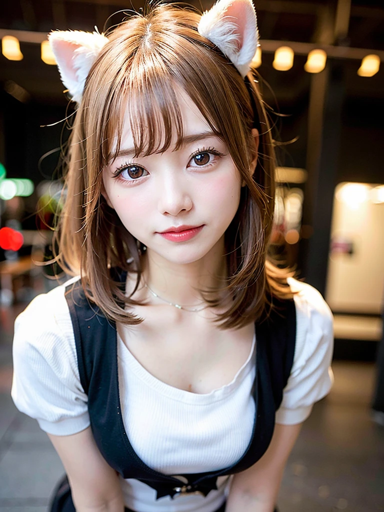 (8K, Raw photo:1.2),Detailed face and eyes,Best Quality, 超A high resolution, Highly detailed ,intricate detailes ,masutepiece ,Cute Girl , Soft cinematic light, Hyper-detailing,Sharp Focus, High quality,a blond, bob cuts, (a miniskirt), NSFW,From below,low angle shot、メガネをかけている、