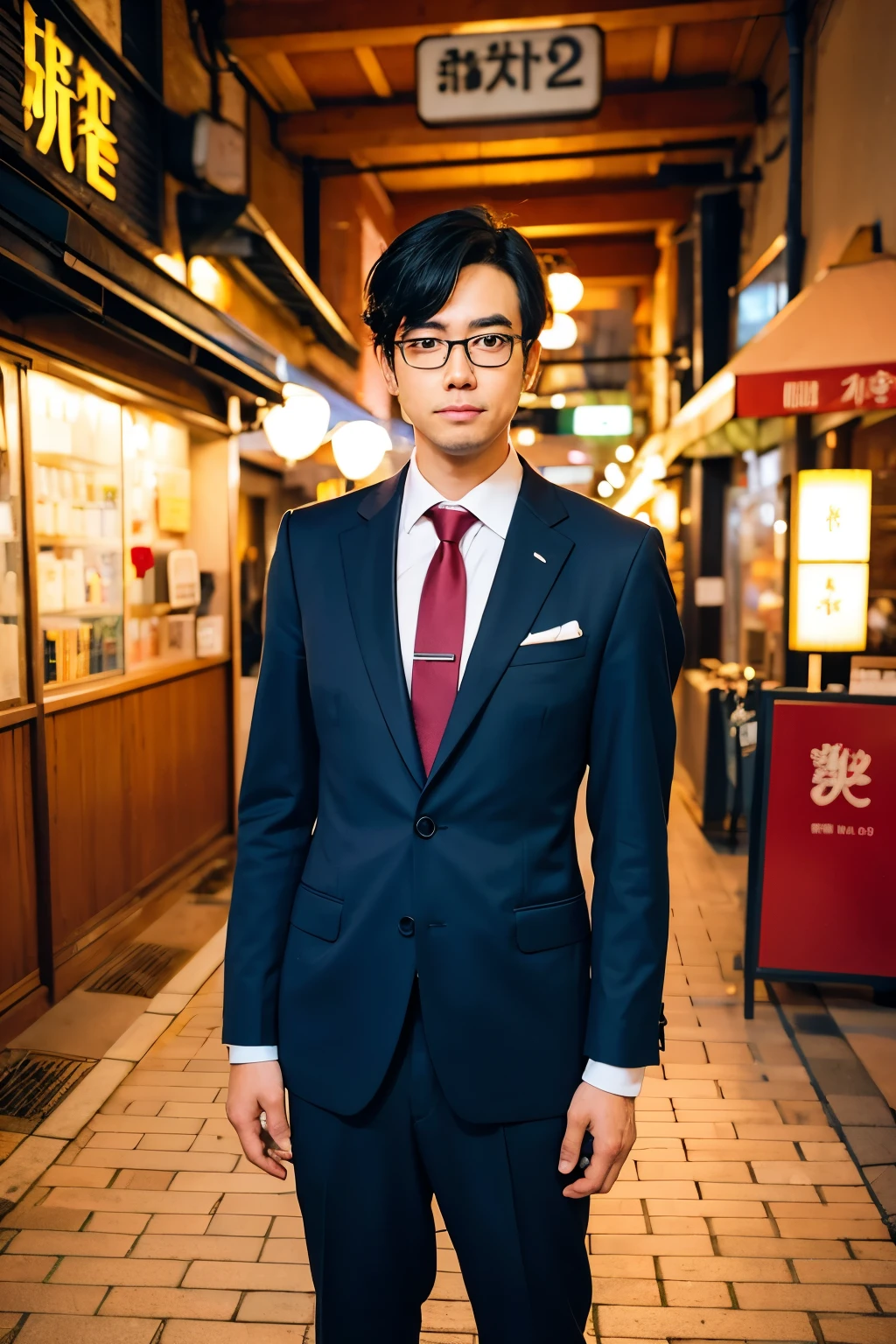 Glasses, suit, a little pathetic man, Japan, young, nerd --auto