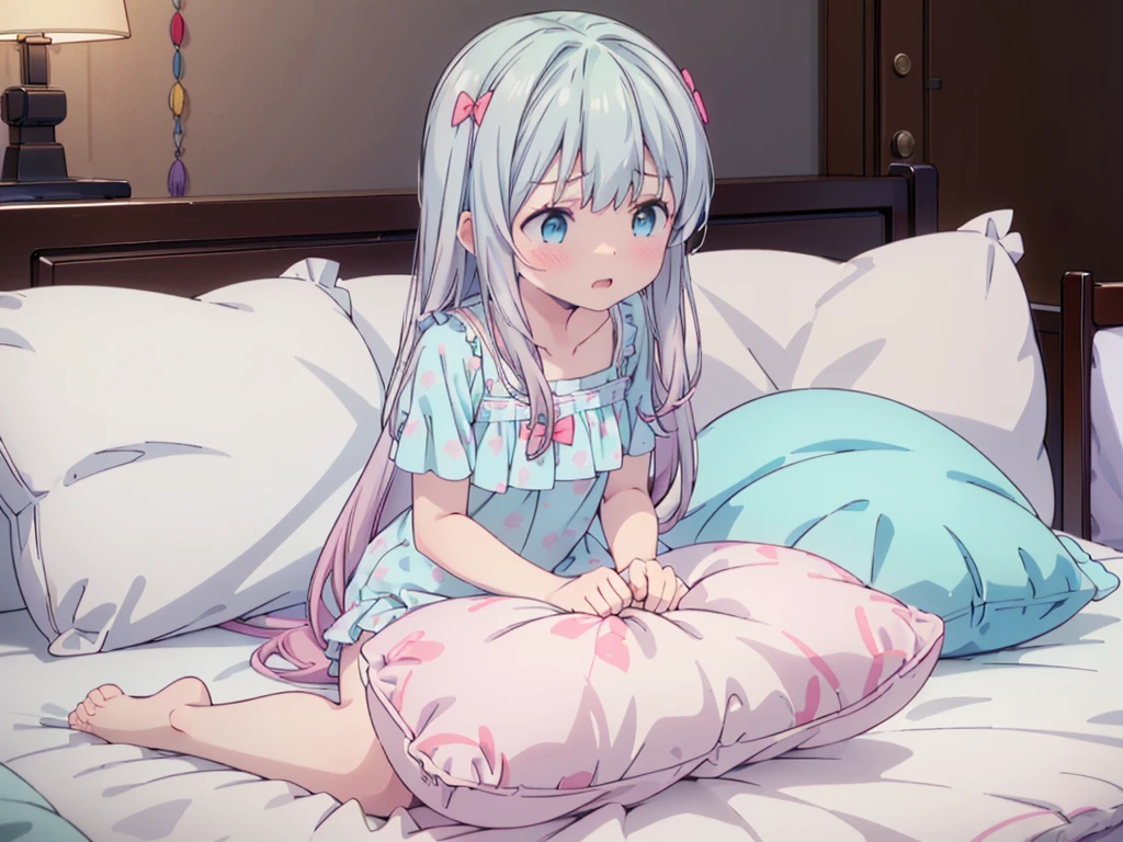 (masterpiece,best quality,best quality, masterpiece),my own, , , (适合任何Pillow背景的光影)), 穿着School Swimsuit可爱女孩在Pillow上摆姿势 ,pajamas,,(很多Pillow),Soft cushion,,,,很多Pillow,,,(Pillow),(A tail),,(充满细节的Pillow),(Love around the protagonist),Steam,,(Pillow),(palace),(Palace bedroom),(Pillow),柔软的Pillow,,(Classical European style bedroom ),(excited,shy person,Lack of expressiveness,),,, ((Maximum resolution)), artwork, ,,,(Interior of the palace),,(Deluxe Rococo Canopy King Bed),在一張又大又寬敞of beds上,(),,,,Luxurious curtains with ornate ruffles and ribbons surround the bed,((((There are many pillows piled on the bed)))),Detail of Quilt,詳細of beds單,Ruffled Bed Skirt,Deep Bed,Background with depth,((详细的Pillow)), ((((大量的Pillow)))),,,详细的软Pillow,,((女孩正躺在许多柔软的Pillow上,周围有许多Pillow)),。Many small feathers fluttering、 带褶边和缎带的长裙pajamas、In a huge, Large canopy bed、Soft pink sheets and quilt、色彩鲜艳的柔软Pillow、很多带褶边的Pillow和带褶边of beds裙、Soft tones,of beds、Ruffled curtains around the bed.。Delicate face。Background with depth,(sagiri_izumi,Izumi Sagiri),grey hair, long hair, multicolored hair, blue eyes, 1girl,,,pillow humping, humping,School Swimsuit