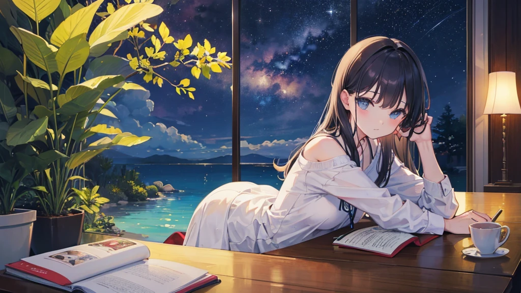 ((Highest quality)), ((masterpiece)), (detailed),Lo-fi Night Relaxation