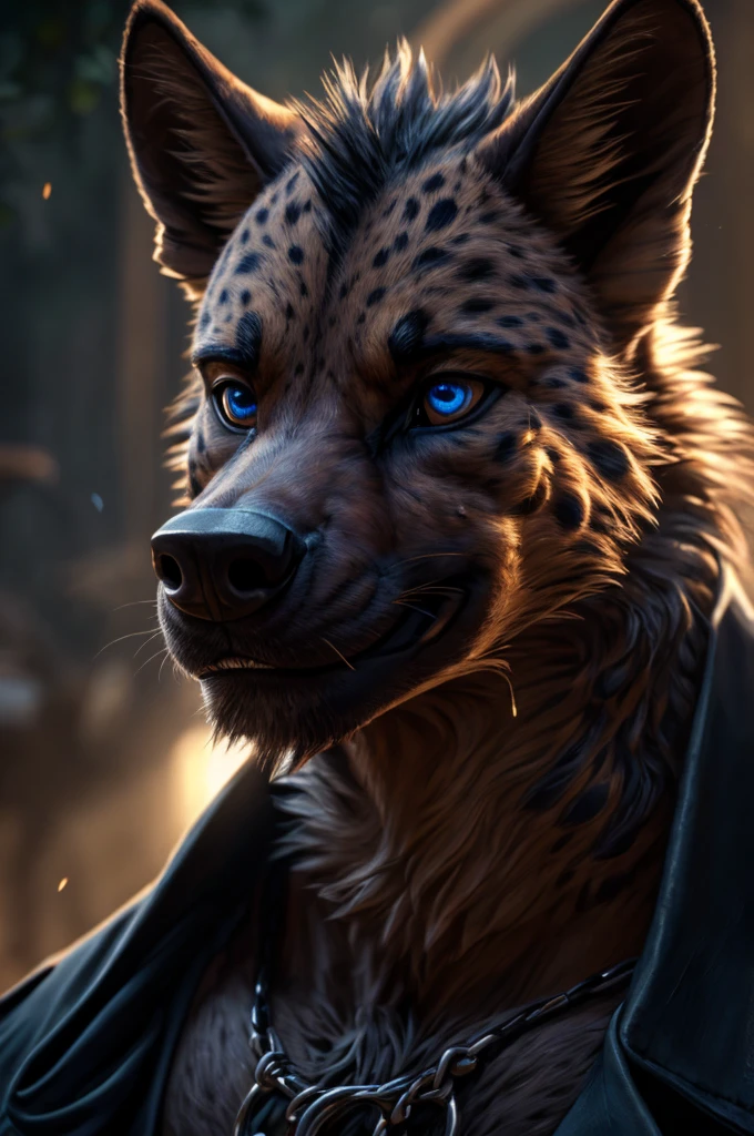 hyena man, closeup bust shot, extremely detailed face, beautiful detailed eyes, beautiful detailed lips, extremely detailed eyes and face, shy blush, massive hyper cock coming in from off screen close to his face, erupting cum all over face, photorealistic, 8k, highly detailed, intricate details, cinematic lighting, dramatic lighting, dramatic shadows, hyper realistic, masterpiece, (best quality,4k,8k,highres,masterpiece:1.2),ultra-detailed,(realistic,photorealistic,photo-realistic:1.37)