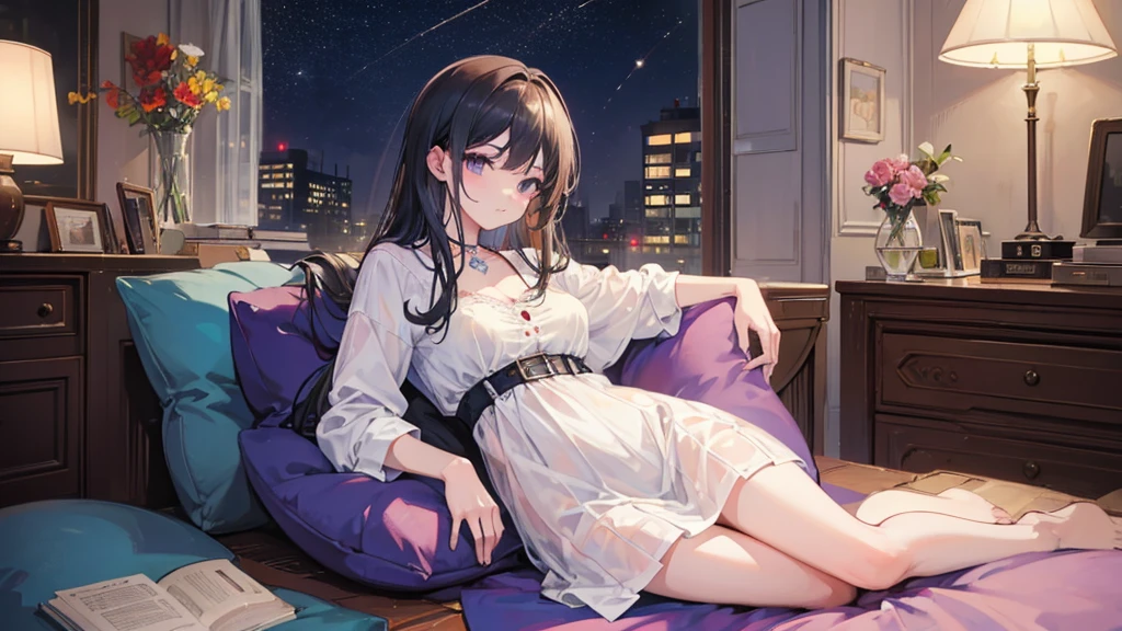 ((Highest quality)), ((masterpiece)), (detailed),Lo-fi Night Relaxation