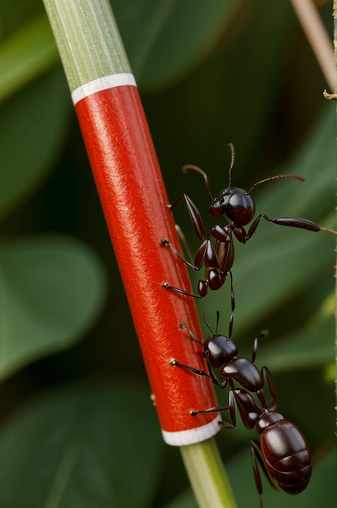 Ant with red pole