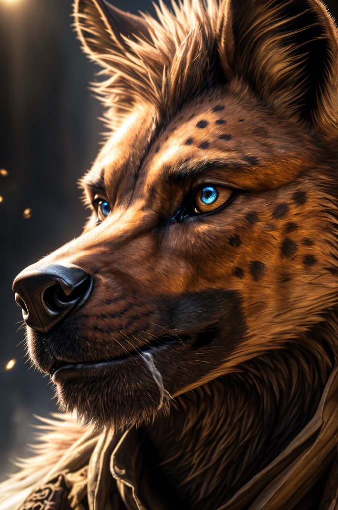 hyena man, closeup bust shot, extremely detailed face, beautiful detailed eyes, beautiful detailed lips, extremely detailed eyes and face, shy blush, massive hyper cock coming in from off screen close to his face, erupting cum all over face, photorealistic, 8k, highly detailed, intricate details, cinematic lighting, dramatic lighting, dramatic shadows, hyper realistic, masterpiece, (best quality,4k,8k,highres,masterpiece:1.2),ultra-detailed,(realistic,photorealistic,photo-realistic:1.37)