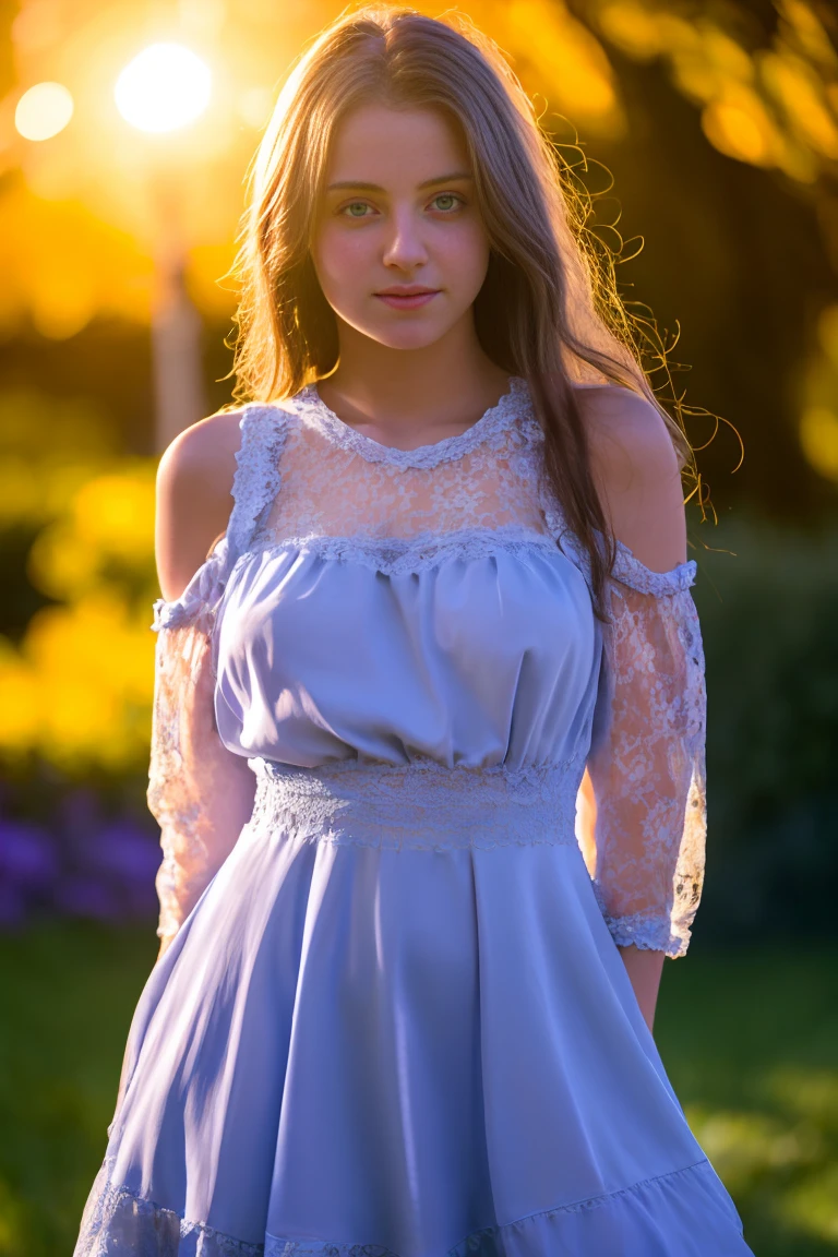 A beautiful introverted European 15 years old girl wearing a short lace ,sit open legs, expose pussy,high detail face, high detail skin, small size breasts, 8k, HDR, high resolution, photo-realistic, cinematic lighting, depth of field, bokeh, rim lighting, backlit, cool colours, night