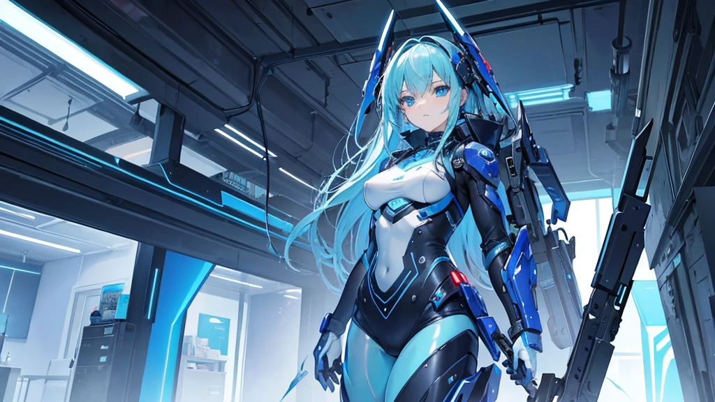 ((Highest quality)), ((masterpiece)), (detailed),Futuristic cool blue