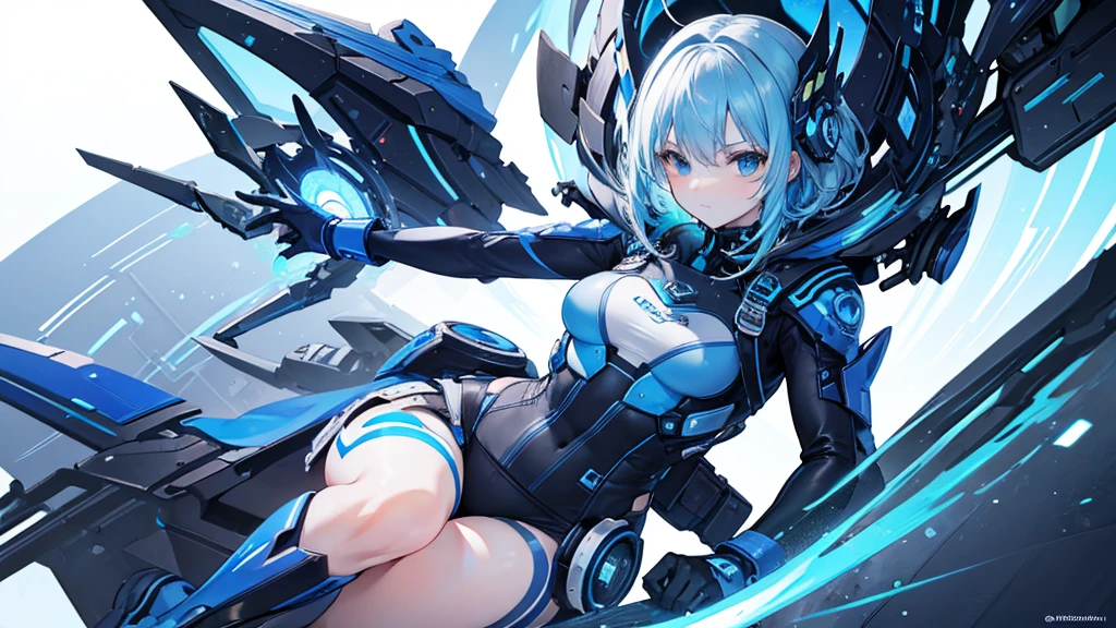 ((Highest quality)), ((masterpiece)), (detailed),Futuristic cool blue