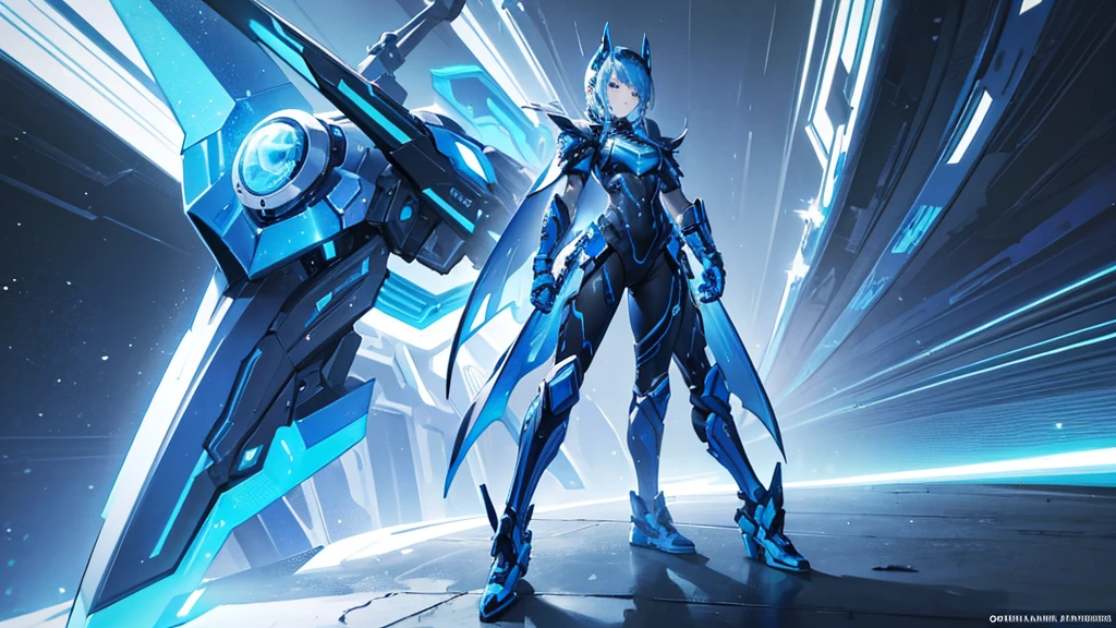 ((Highest quality)), ((masterpiece)), (detailed),Futuristic cool blue