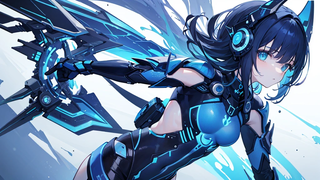 ((Highest quality)), ((masterpiece)), (detailed),Futuristic cool blue