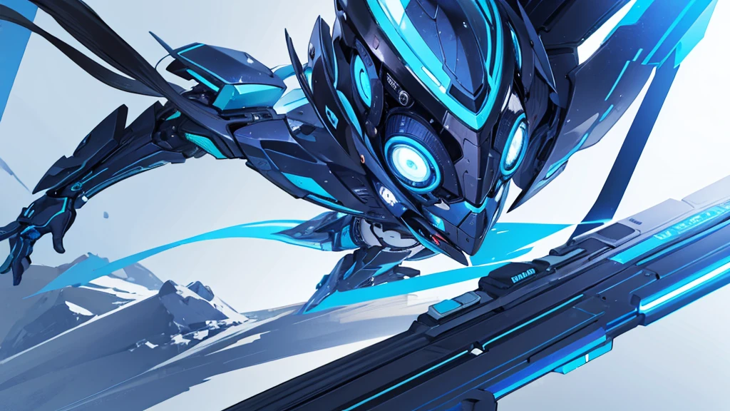 ((Highest quality)), ((masterpiece)), (detailed),Futuristic cool blue