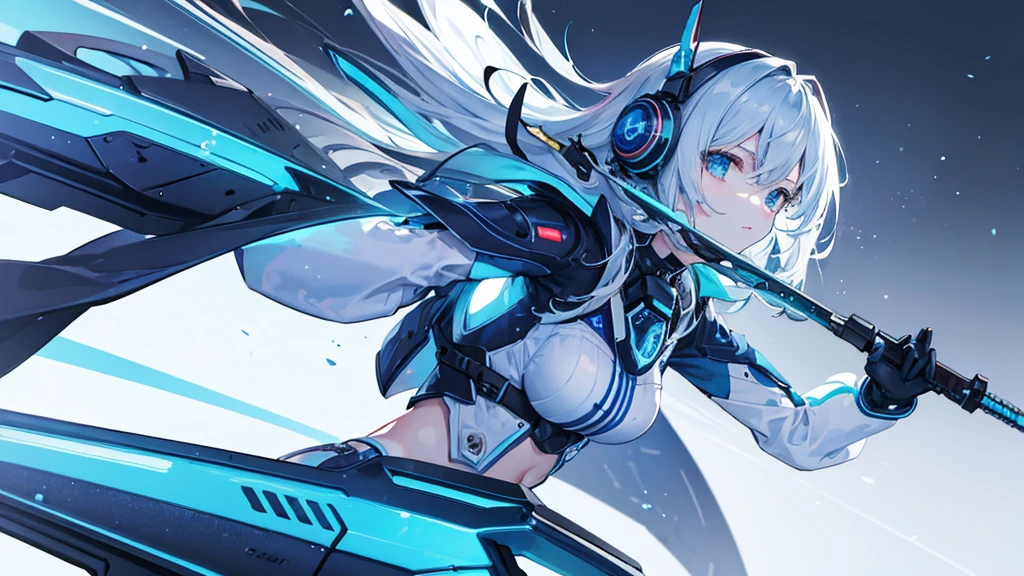 ((Highest quality)), ((masterpiece)), (detailed),Futuristic cool blue