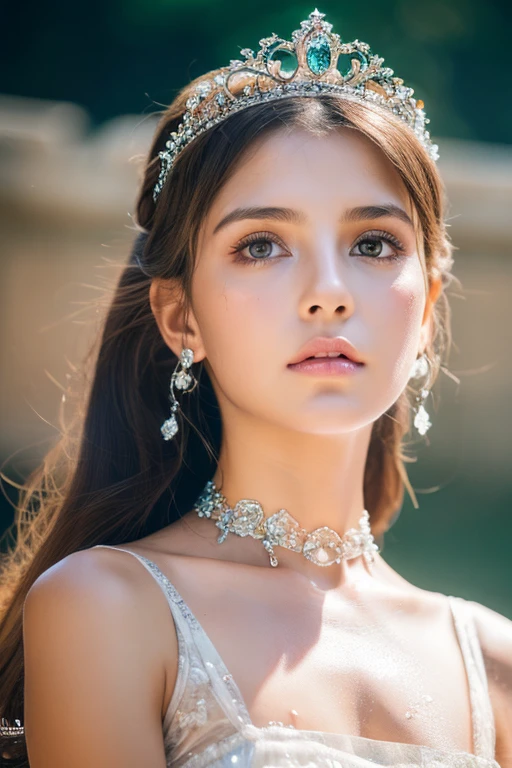 (Masterpiece), ((Top Quality)), ((8K Wallpaper)), ((Ultra High Resolution)), Good Composition, (Ultra Detail), Beautiful Art, Artistic, Realistic, Beautiful, Good Art, Landscape, Movie scene, shiny skin, detailed skin, fine skin, (beautiful hair), (beautiful eyes), (perfect anatomy), five-fingered delicate hand, masterpiece, best quality, Intricate, High Detail, modelshoot style, film grain, photo of a beautiful girl, abeautiful trained body , sweaty skin,beautiful hair, (perfect eyes), (detailed eyes, bmoist eyes), ,, choker , Beautiful princess, princess dress and tiara , Medieval European Castles,, (((drooling from mouth)))
