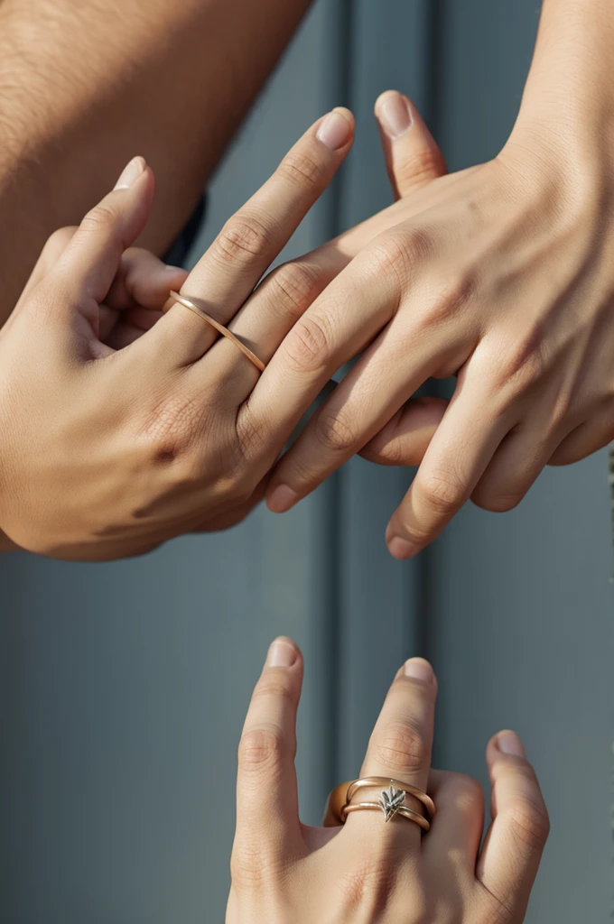Two figures holding hands to form a ring