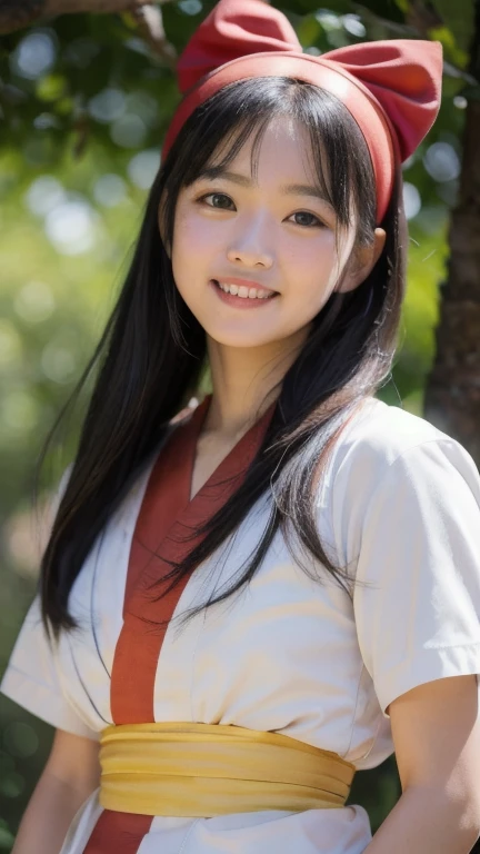 nakorurums,
red bow,
bow,
red hairband,
hairband,
hair fringe,
long hair,
ainu clothes,
fingerless gloves,
short sleeves,
a close up of a person in a costume holding a knife,
kunoichi,
katana zero video game character,
amaterasu,
skin pores texture,
cute,
wrinkled skin,
sharp,
,
flirts with the camera,
(Asian girl:1.2),
(Realistic hair:1.2),
(realistic eyes:1.2),
(Beauty face:1.3),
(detailed face and eyes):1.2,
(freckles:0.5),
perfect body,
perfect hands,
perfect face,
perfect eyes,
Best quality,
ultra highres,
(realistic, photo-realistic:1.33),
(8k, RAW photo, best quality, masterpiece:1.2),
Kodak gold 200,
National Geographic style,
medium shot,
Photography,
movie,
cinematic,
Realistic,
natural lighting,
depth of field,
film grain,
full body,
looking at viewer,
smile,
smiling,
away from the camera,