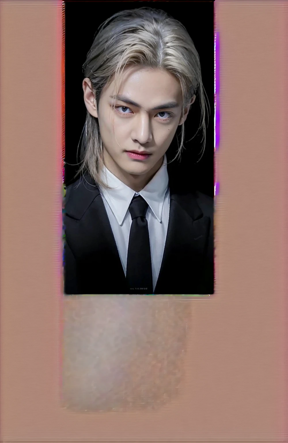 Expand the image by completing the body. He has an Asian face.