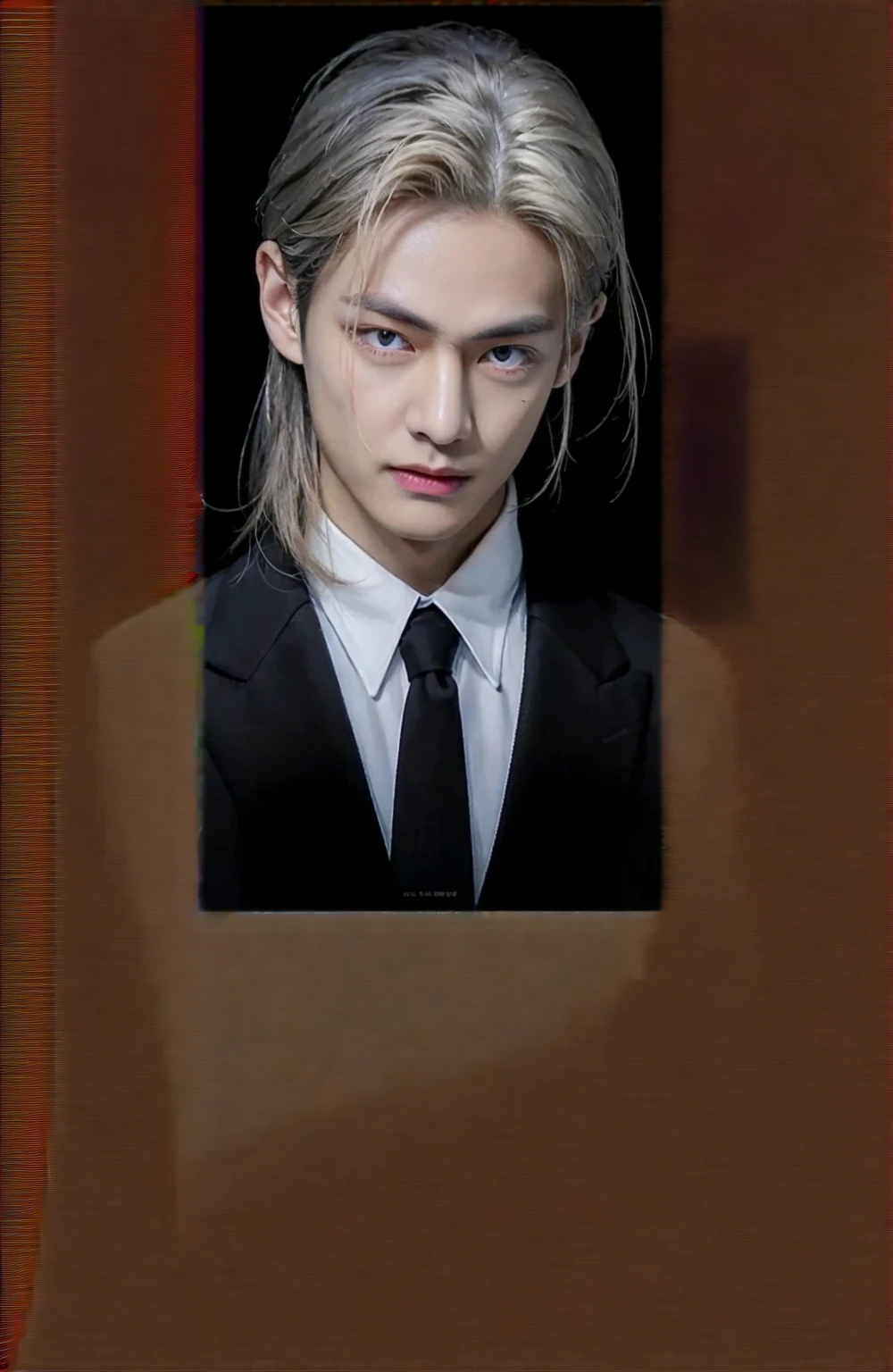 Expand the image by completing the body. He has an Asian face.