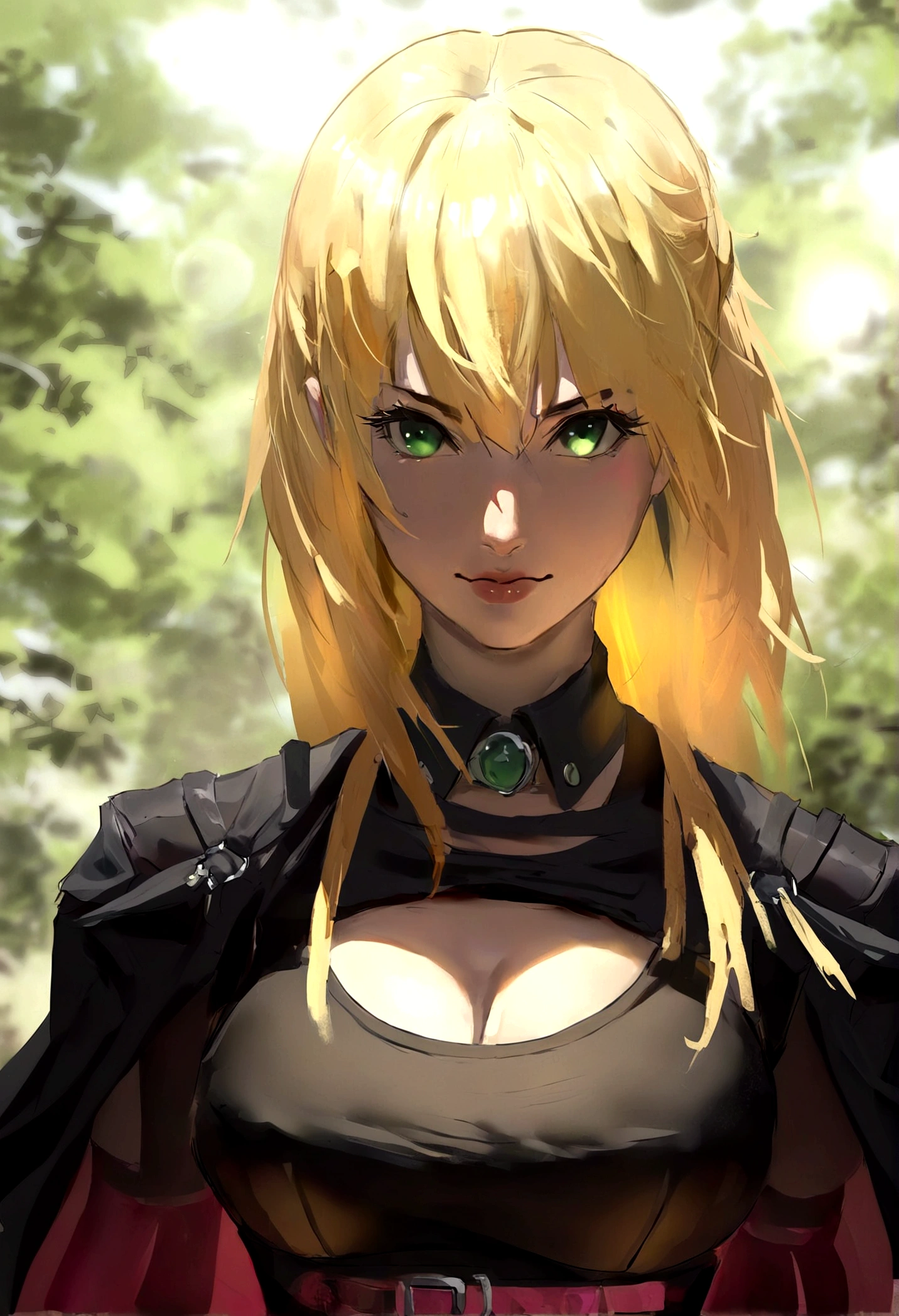 woman blonde hair green eyes and pink batm and a black top, realistic art style, RossDraws portrait, Artgerm portrait, Anime realistic artstyle, 4K realistic digital art, 4K realistic digital art, 8K Artgerm Bokeh, DeviantArt Artstation CGScosiety, ArtGerm extremely detailed, made with anime painter studio, RossDraw digital painting