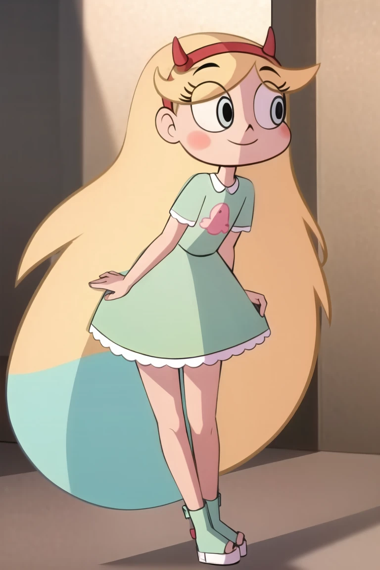 enseñando ano (masterpiece, best quality, high resolution:1.4), 1girl, woman, blond hair, star butterfly, green squid outfit, horn hairband, smile, looking at viewer High Definition,Obra maistra,Best Quality,Imágenis exquisitas,High Definition,Obra maistra,Best Quality,18 years,young female,beautiful fingers,beautiful long legs,beautiful body,hermoso diseño de personajes,