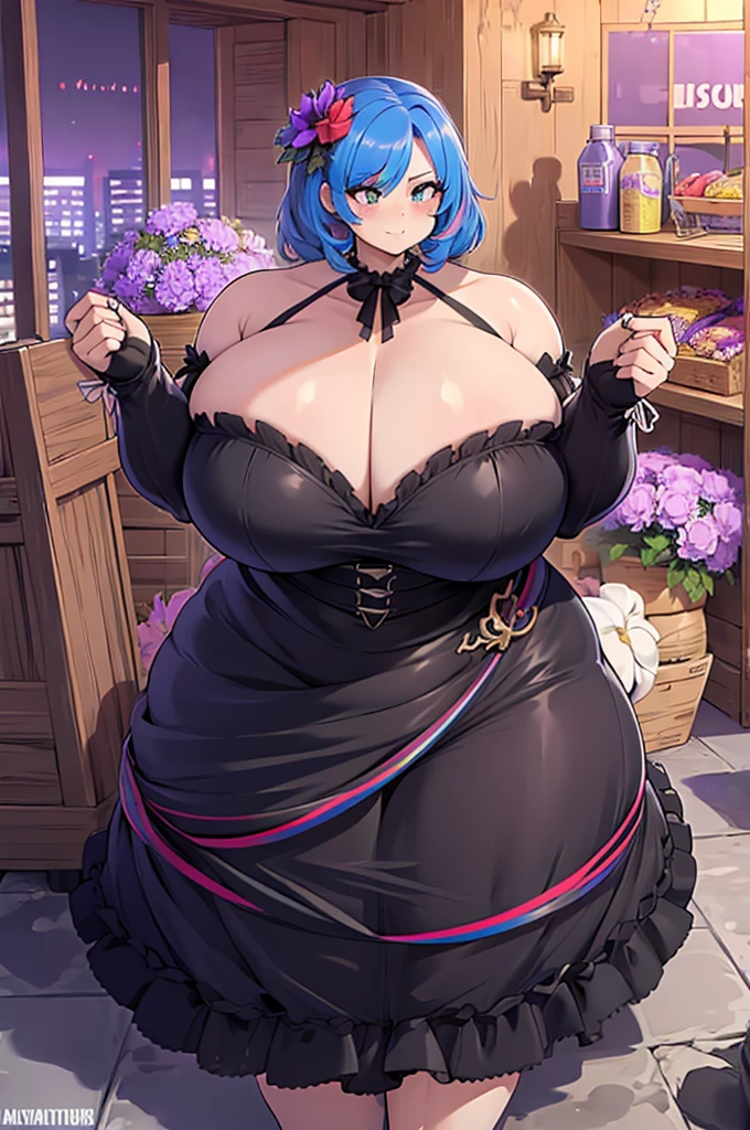 masterpiece, best quality,1girl,gothgal,frilly dress 8k,highres, ( flower_styler:1.2)(rainbow-candy:1.2)