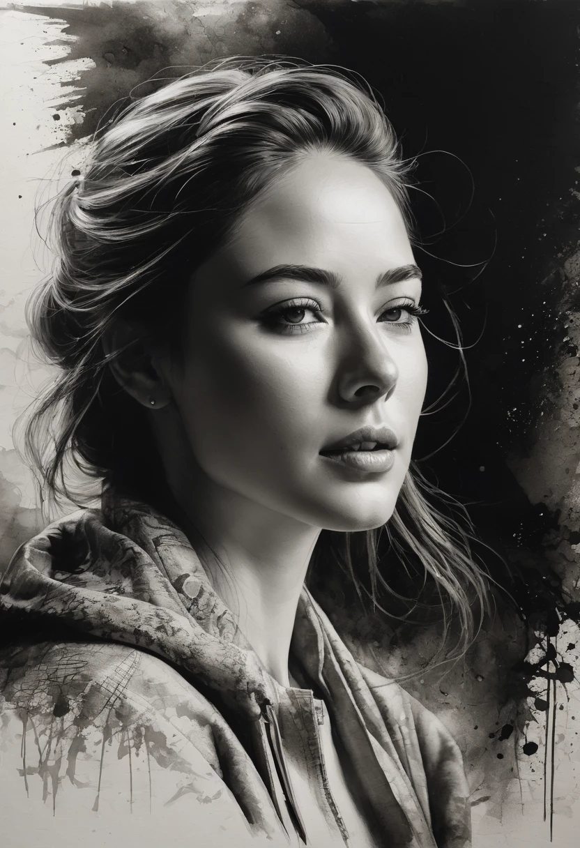 best qualityer, hyper realistic, ultra detali,realistic sketch:1.5,coal,portraite,paper texture,detailed facial features, freckles on the face, Shading and Highlights,dynamic composition,expressive traits,sharp contrast,highlights and shadows,black andwhite,emotion and expression of joy, Exquisite details,subtle textures,hand drawn,precise lines,fine arts,alto sharp contraste,dramatic lighting,qualified craftsmanship,aesthetic appeal,Polished finish,professionally executed