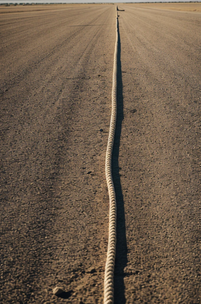 A rope stretched a certain distance parallel to the ground.