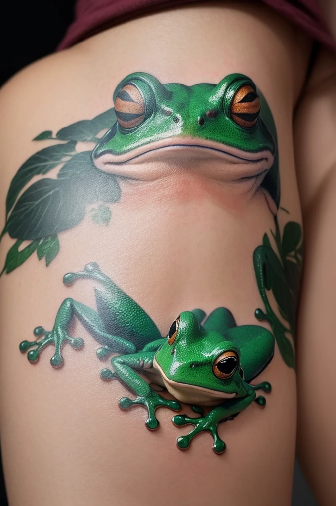 ((best quality)), ((masterpiece)), (detailed), minimalist, frog, tattoo