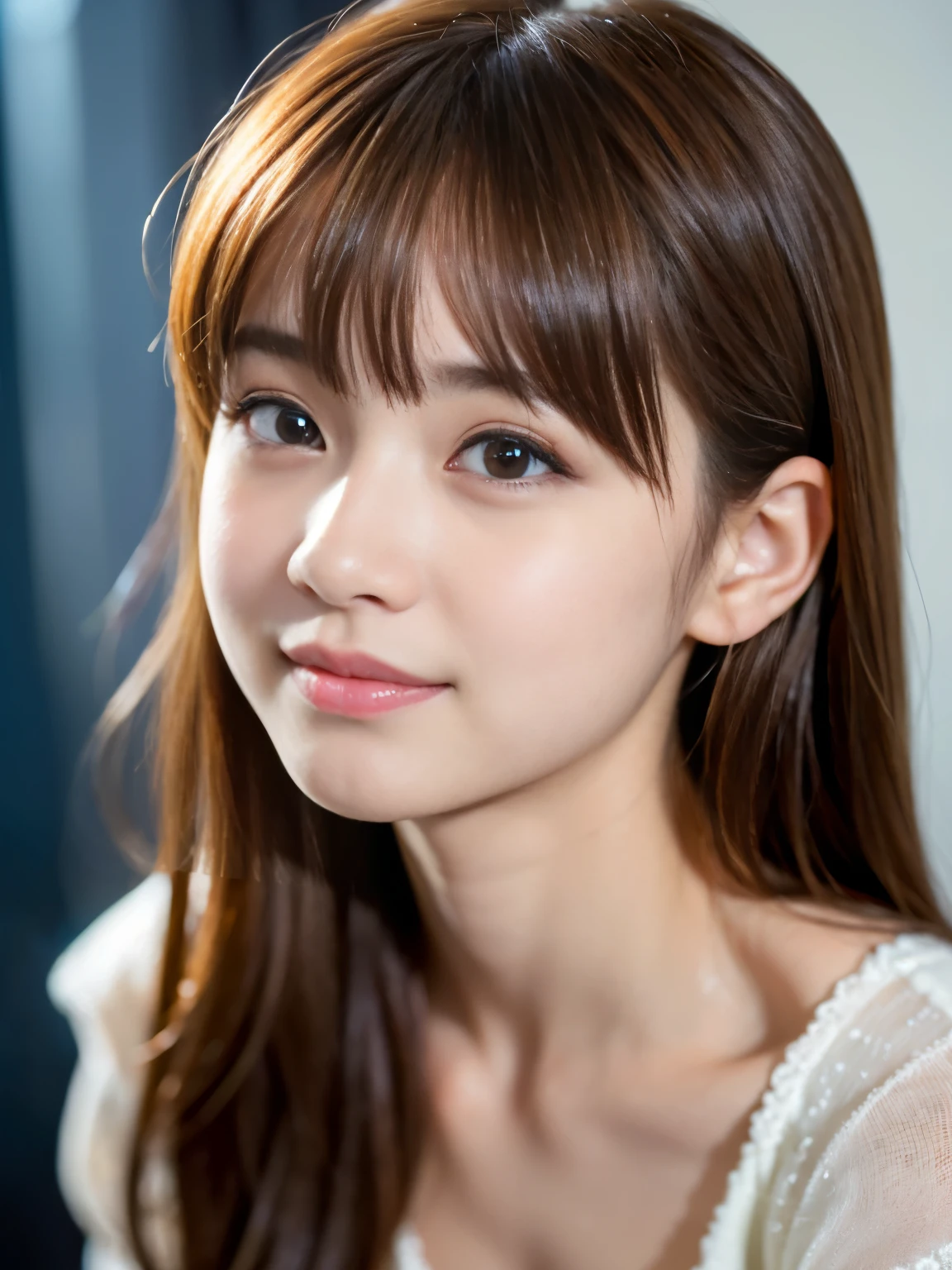 (Best-quality, Masterpiece, Ultra-High-Resolution, (Photorealistic:1.4), Raw Photo, depth of field, professional lighting, perfect anatomy, extremely details), (((12-years-old the most famous Japanese idol have a orgasm))), looking at viewer, innocent smile, (extremely cute and extremely childish and extremely realistic face, ((extremely cute and extremely big and extremely realistic eyes)), extremely beautiful and extremely realistic hair, ((extremely beautiful and extremely realistic skins)), extremely cute and extremely realistic long-eyelashes, extremely cute and extremely realistic lips)