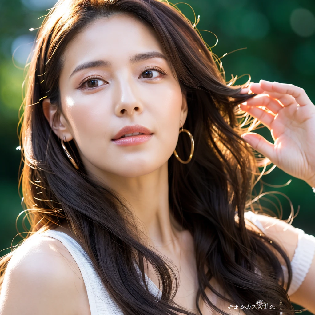 Beautiful mature woman with beautiful wavy long hair, Naughty Mature Woman, Ultra-high resolution,(Realistic:1.4), ((Highest quality)), ((masterpiece)), (be familiar with),