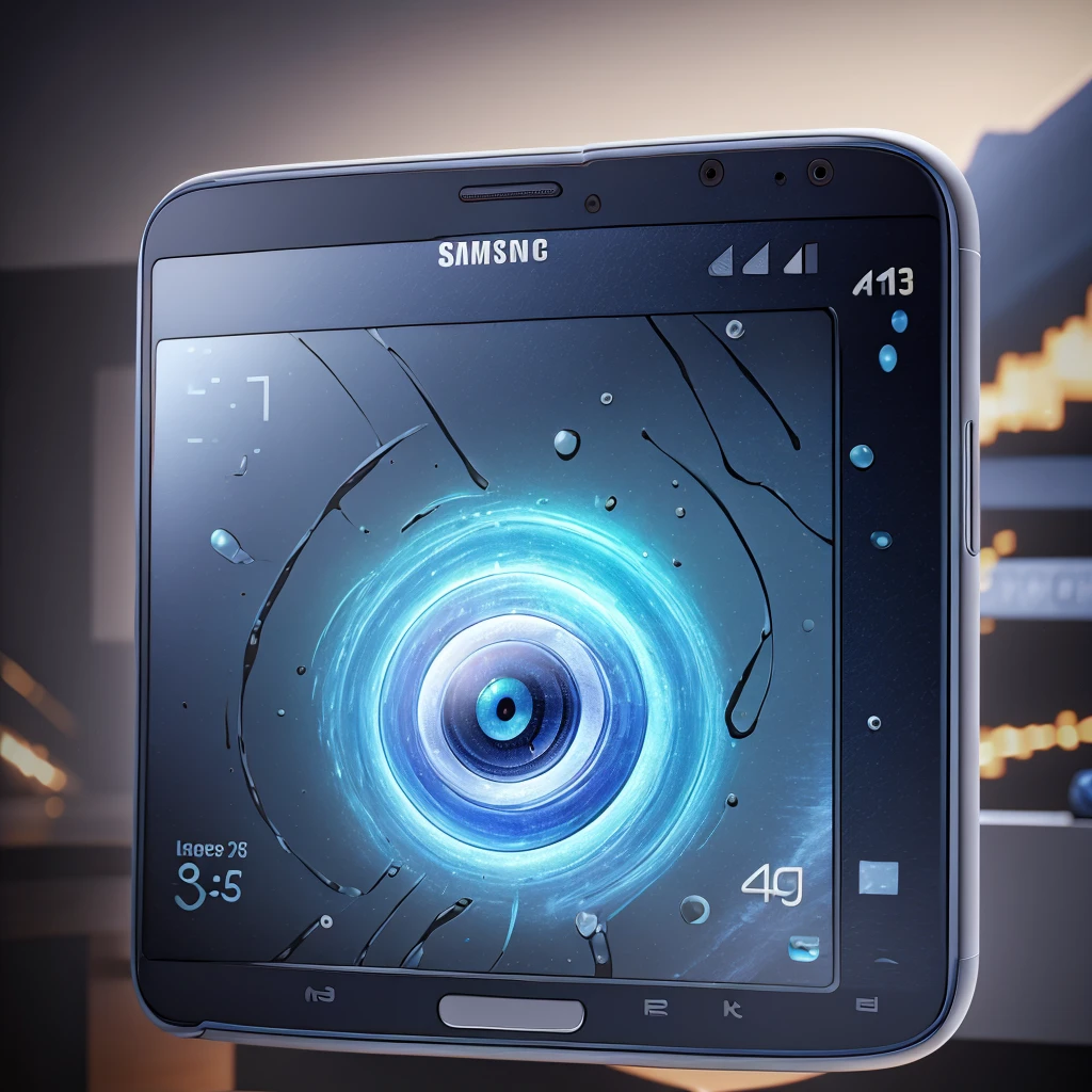 Samsung mobile phone comes to life and is ultra powerful ,eyes come out ,boca ,Clothes ,only metal and glass