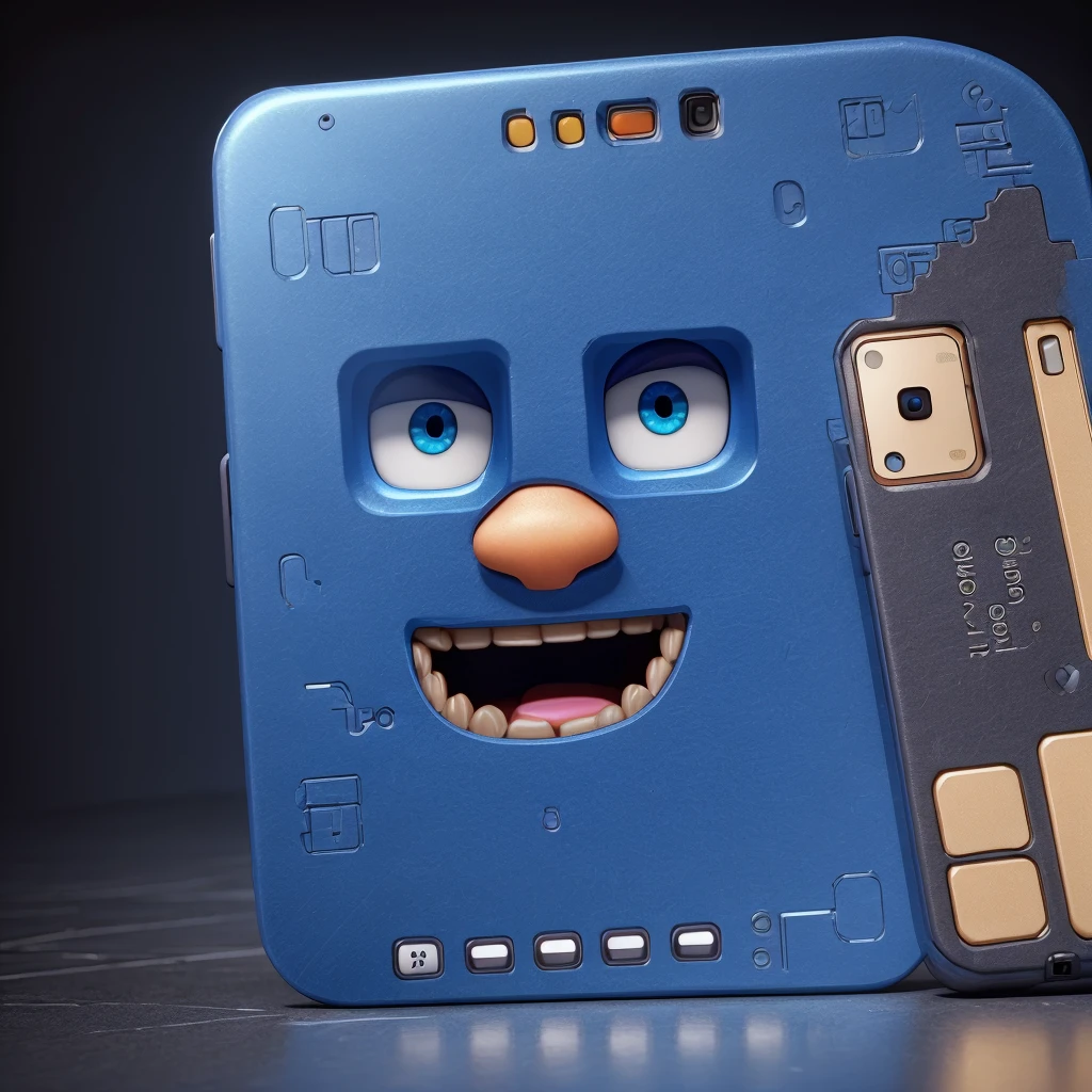 Samsung mobile phone comes to life and is ultra powerful ,eyes come out ,boca ,Clothes ,just metal and glass with super powers and asking for help 