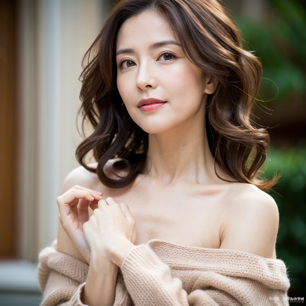 Beautiful mature woman with beautiful wavy long hair, Naughty Mature Woman, Ultra-high resolution,(Realistic:1.4), ((Highest quality)), ((masterpiece)), (be familiar with),