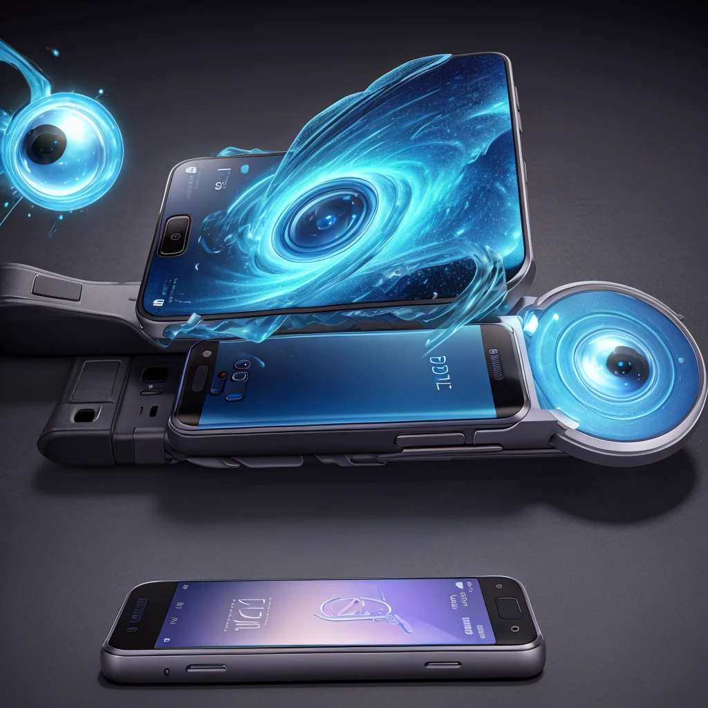 Samsung mobile phone comes to life and is ultra powerful ,eyes come out ,boca ,Clothes ,just metal and glass with super powers 