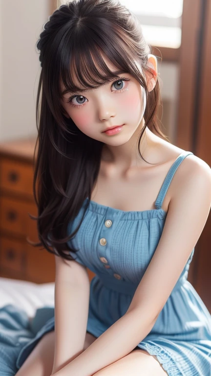 View your viewers,cute、high school girl,Leaning forward,Bedroom、(ランダムなcute服),(Random Animation Pose),(Thin type),(Large Breasts),(Random hairstyle),(Best image quality, (8K), Ultra-realistic, 最high quality, high quality, High resolution, high qualityの質感, Attention to detail, Beautiful details, Fine details, Highly detailed CG, Detailed Texture, Realistic facial expressions, masterpiece, in front)、Summer Dresses