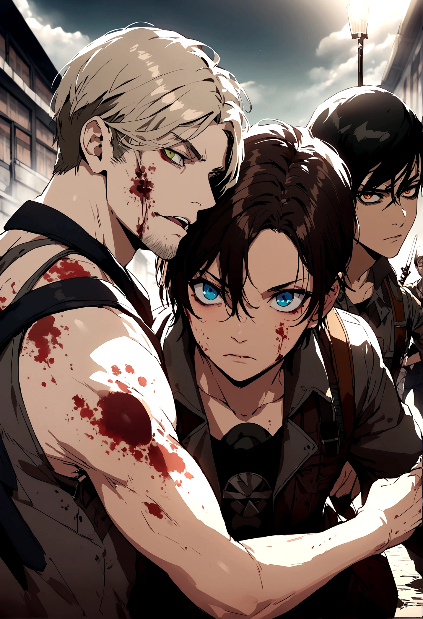 Three men, zombie apocalypse, 3 males