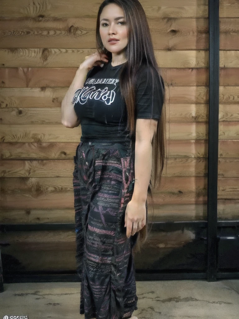 1girl,solo,medium breasts,(full body:1.2), ( casual t-shirt:1.3),
black hair,, best quality,masterpiece,illustration,an extremely delicate and beautiful,CG,unity,8k wallpaper,Amazing,finely detail,masterpiece,official art,extremely detailed CG unity 8k wallpaper,incredibly absurdres,huge filesize,ultra-detailed,highres,extremely detailed,beautiful detailed,
(standing:1.5),  
 