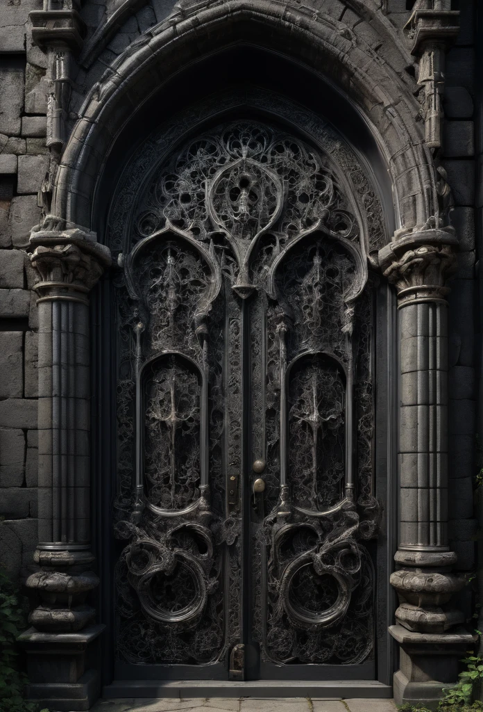 gothic aesthetic by Memphis, best quality, masterpiece, Ultra intricate detail, 8K,Mouth closed,Door to the Underworld