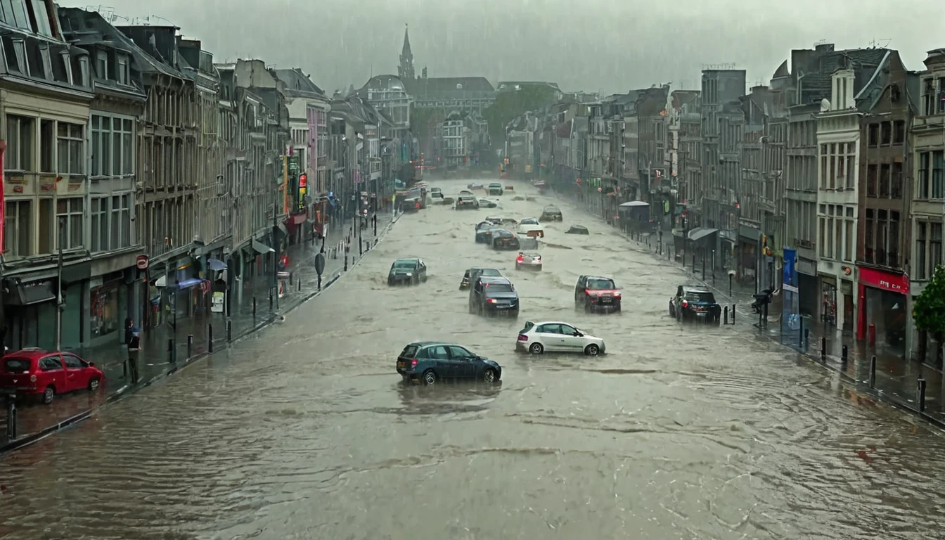 whoa, Dramatic moving image depicts an intense storm that hit Brussels, surprising residents of the Belgian capital with heavy rain and violent winds. 