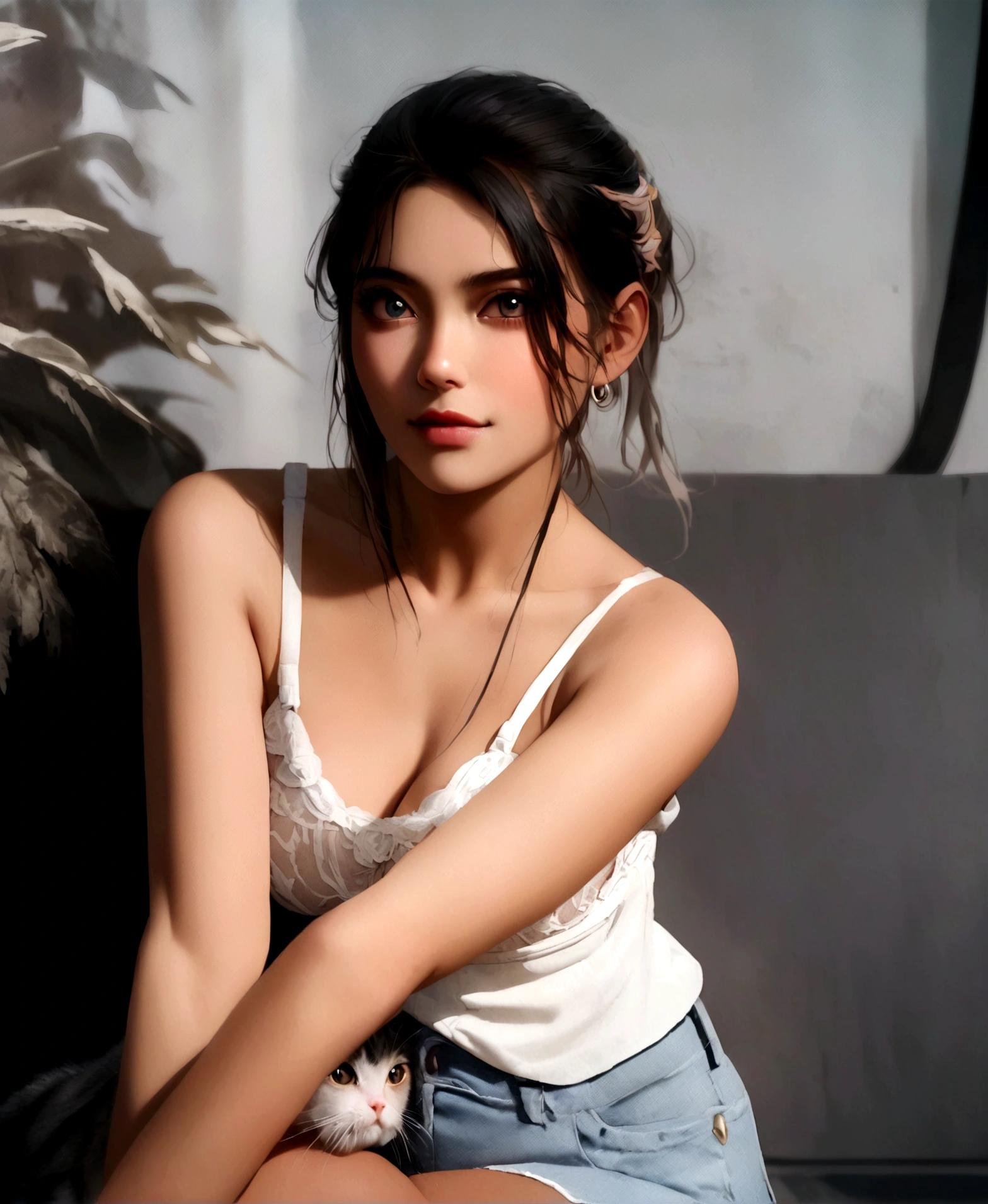 Create cyberpunk Background handsome girl
anime ultra realistic with cat