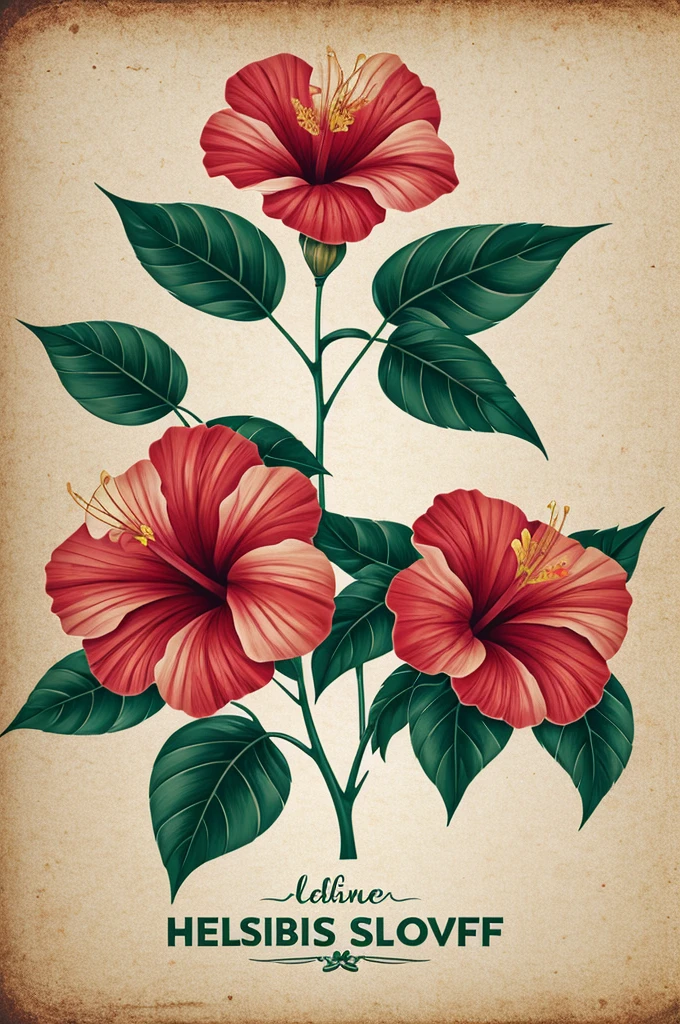 logo with stylized hibiscus flower and natural colors