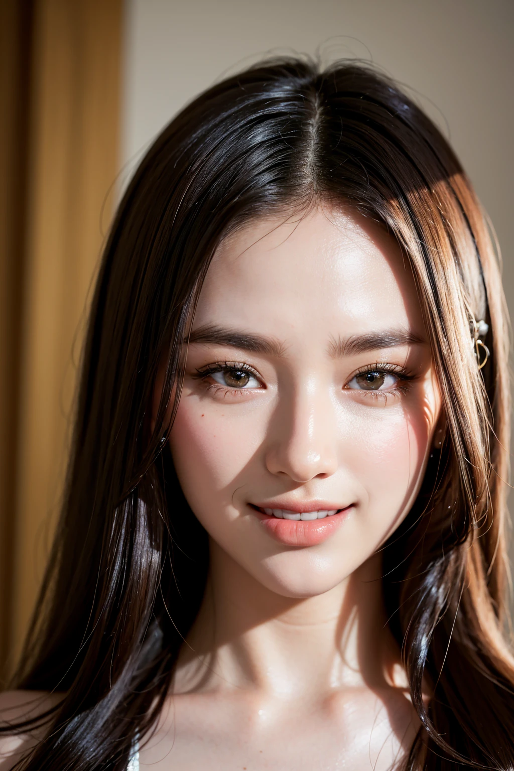 (Sillamäe:1.5), close up, masterpiece, best quality, raw photo, photorealistic, face, incredibly absurdres, hyper realistic photo of a beautiful girl (Thai Mix), seductive smile, cute, long hair, depth of field, highres, ultra-detailed, finely detail, extremely detailed, extremely detailed eyes and face, sharp pupils, realistic pupils, sharp focus, cinematic lighting,