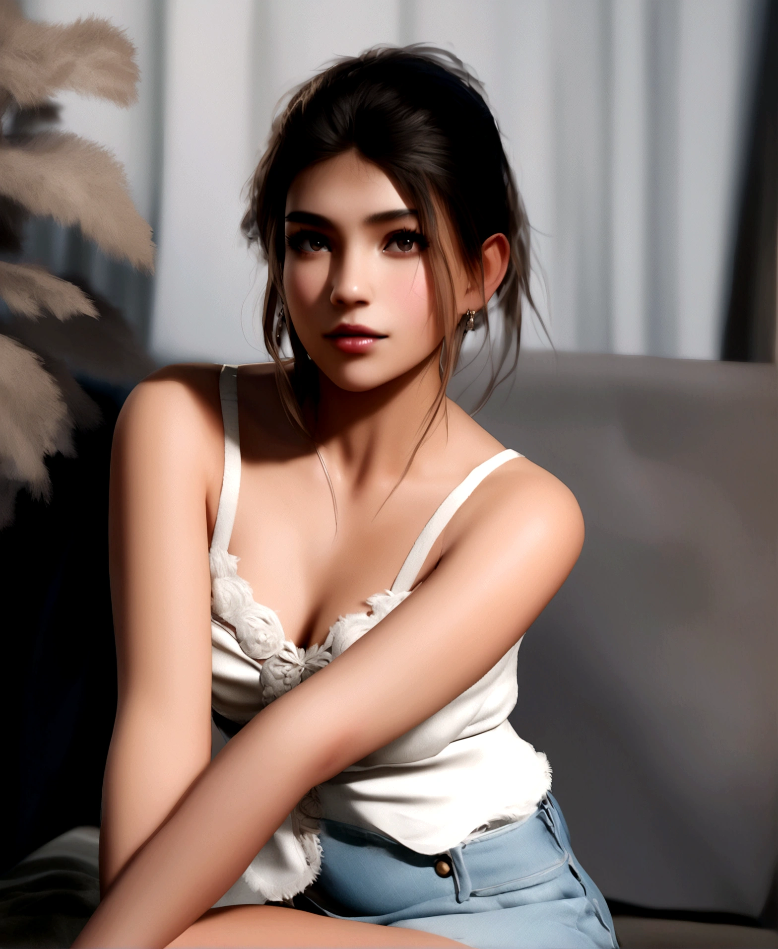 change background to white and name is krishan roy 3d,and a handsome girl ultra realistic 