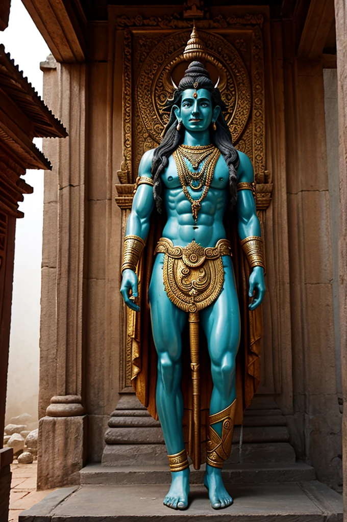 Lord Shiva standing in temple