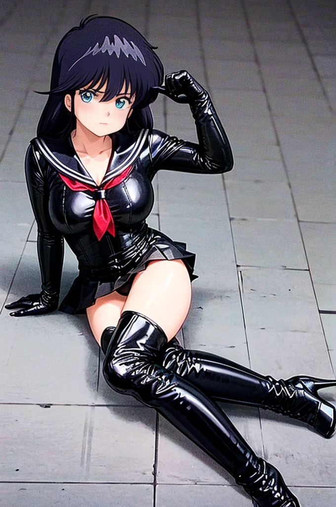 (((Yankee sitting:1.4)))、(((Poop sitting)))、(((open legs:1.4)))、(((Wide-open legsでしゃがむ:1.4)))、(((Raise your knees and open your legs in an M shape:1.4 )))、BDSM、Queen、mistress、(((One girl)))、solo:1.8、(((Black latex elbow gloves:1.4 )))、(((Black latex long sleeve sailor blouse:1.4)))、Red scarf、(((Black latex super mini pleated skirt:1.4)))、(((Black Thigh Boots)))、(((Black fishnet stockings:1.2 )))、(((Stiletto Heel Boots:1.4)))、(((Black latex panties)))、(((Black latex bra)))、(((Red leather collar)))、(((Sexy pose:1.4 )))、Wide-open legs:1.2、(((Erotic)))、(((Cowboy Shot)))、City at noon、Madoka Ayukawa、Spread your legs、Squat、Dark blue hair、Perfect body、Sexy pose、
1 Girl,young woman,Beautiful fingers,Beautiful long legs,Beautiful body,Beautiful Nose,Beautiful character design, Aqua blue eyes, Perfect Face,詳細なeye,Perfect balance,
Looking at the audience,(彼女の顔に注eye),Mouth closed, (Innocent_big_eye:1.0),
Official Art,High quality CG Unity 8K、
(masterpiece:1.0),(Highest_quality:1.0), 超High resolution,4K,Very detailed,
photograph, 8K, High resolution, High resolution、Frowning 、Cold Stare、(((blush)))