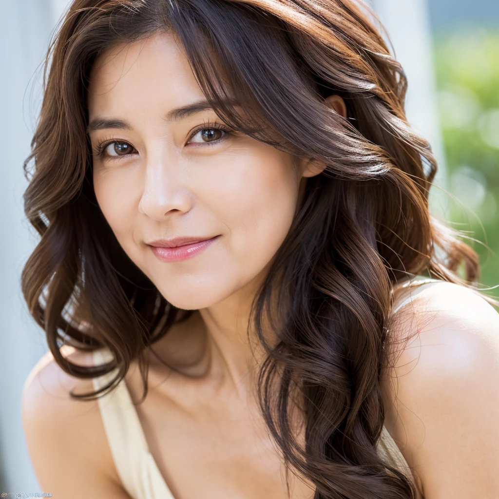 Beautiful mature woman with beautiful wavy long hair, Neat and Clean Mature Woman, Ultra-high resolution,(Realistic:1.4), ((Highest quality)), ((masterpiece)), (be familiar with),