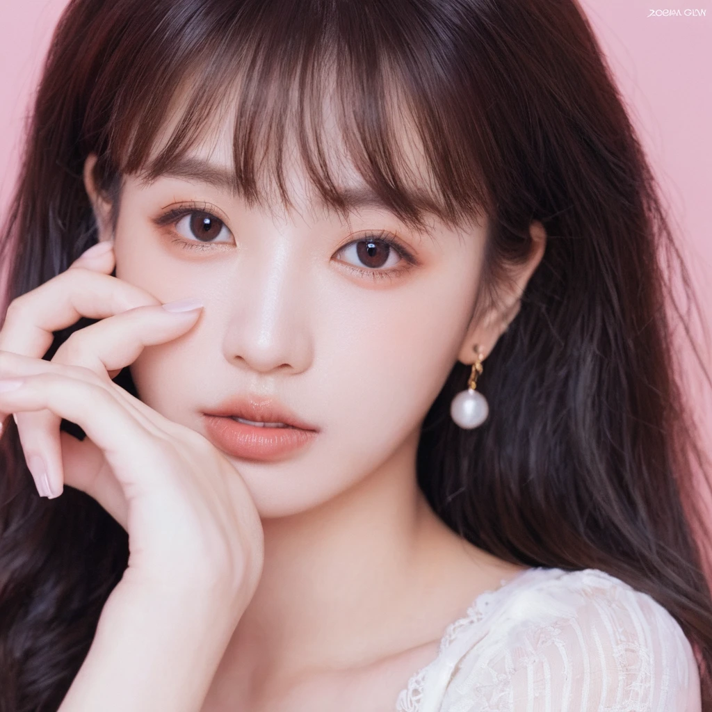 Un primer plano de una mujer con cabello largo y un vestido rosa, Lalisa Manobal, maquillaje popular de Corea del Sur, maquillaje coreano popular, dilraba dilmurat, Jinyoung Shin, Lalisa Manoban de Blackpink, JIA, Retrato de Jossi de Blackpink, Parque Ji-min, Retrato Jisoo Blackpink, Lee Ji-eun, Lee Ji - Eun