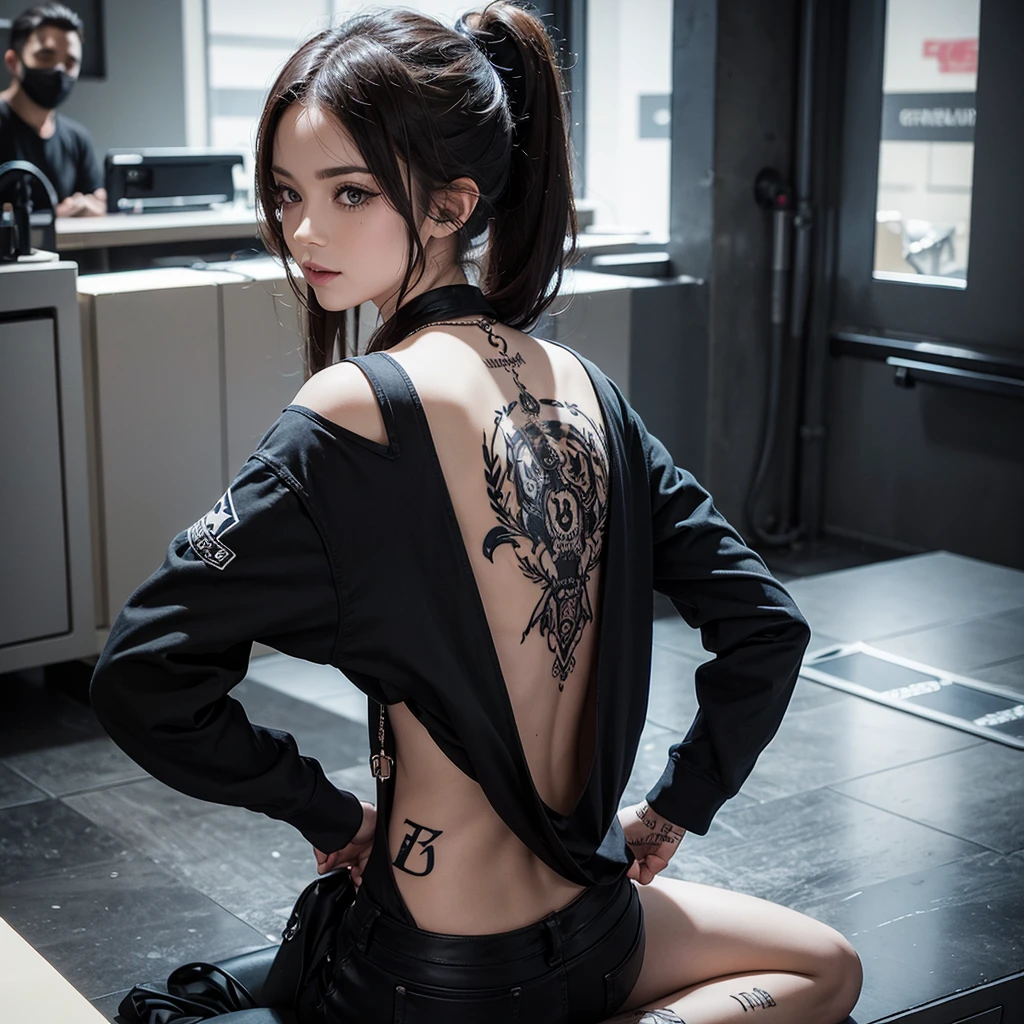 create a logo for a modern tattoo studio with the letters C T