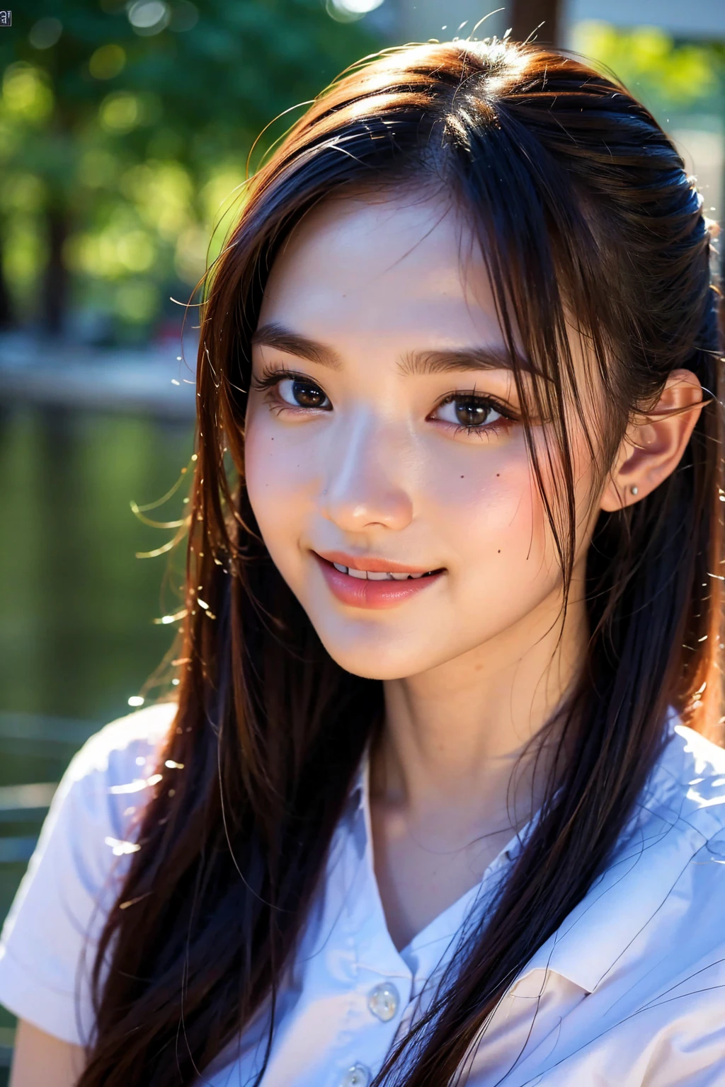 (Sillamäe:1.5), close up, masterpiece, best quality, raw photo, photorealistic, face, incredibly absurdres, hyper realistic photo of a beautiful girl (Thai Mix), seductive smile, cute, long hair, depth of field, highres, ultra-detailed, finely detail, extremely detailed, extremely detailed eyes and face, sharp pupils, realistic pupils, sharp focus, cinematic lighting, Thai ,