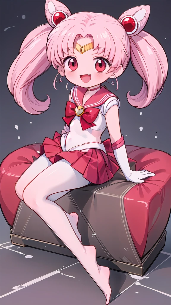 high quality，Sailor Moon，young年，Seven years old，cute，Metal hairpins，（***********），（Little ****），Pink Hair，short hair，（Red hairpin），（Double tail），Sailor Suit，Red bow，White elbow gloves，Red Skirt，(White pantyhose:1.******ung)，(Small)，（Short legs）（No shoes），Smile，Open your mouth，Fangs，sit，（Soles of the feet:2.0），（Raise your legs high），（Thick white tights:1.5）（Close-up of the soles of the feet:1.5）